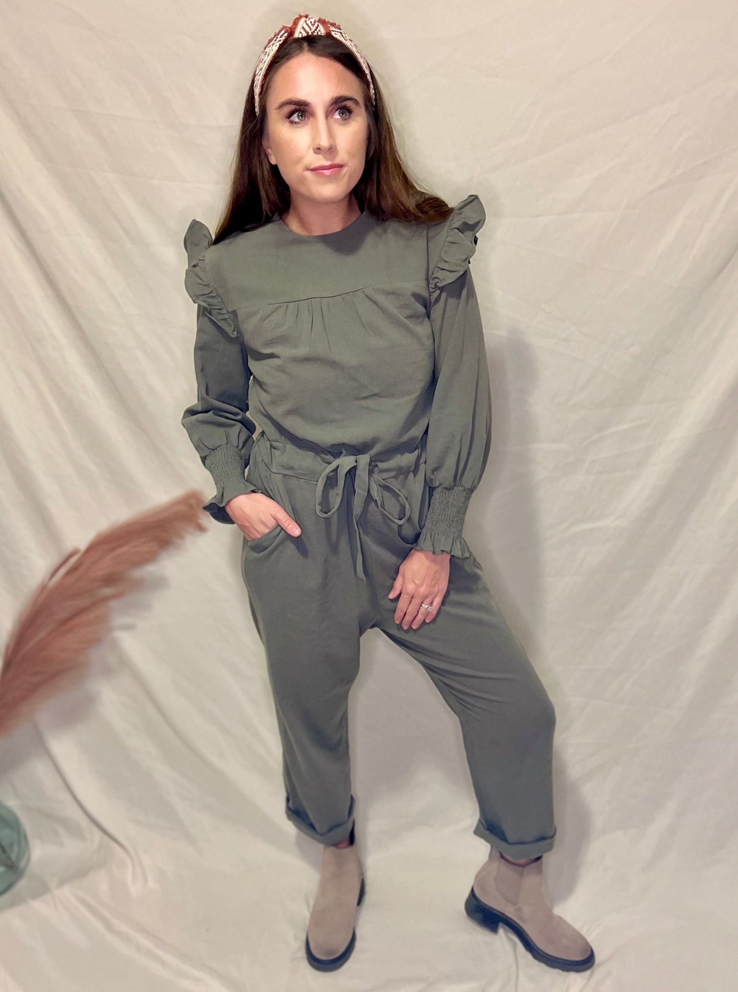 Breaking Hearts Forest Green Jumpsuit