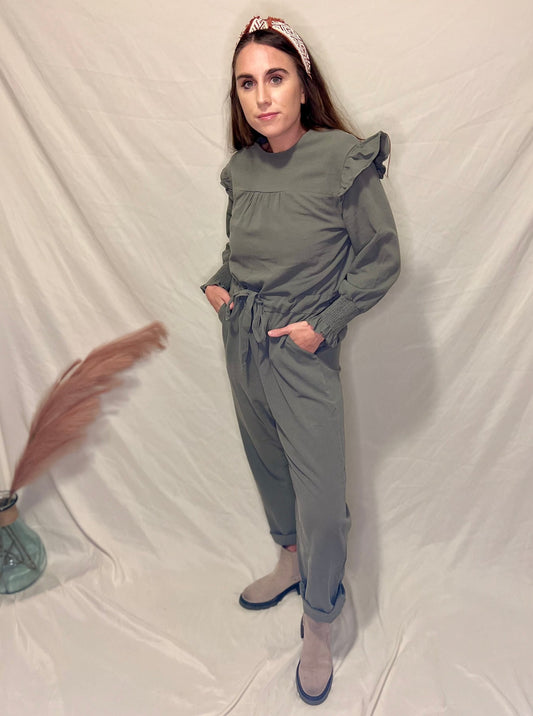 Breaking Hearts Forest Green Jumpsuit