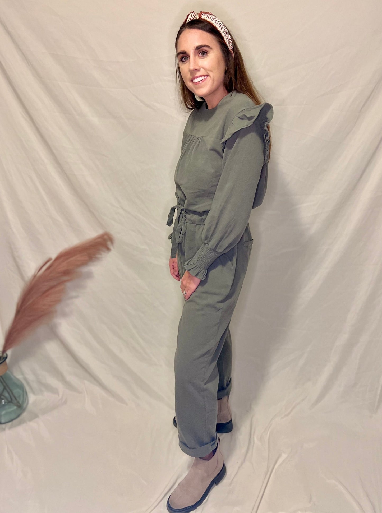 Breaking Hearts Forest Green Jumpsuit