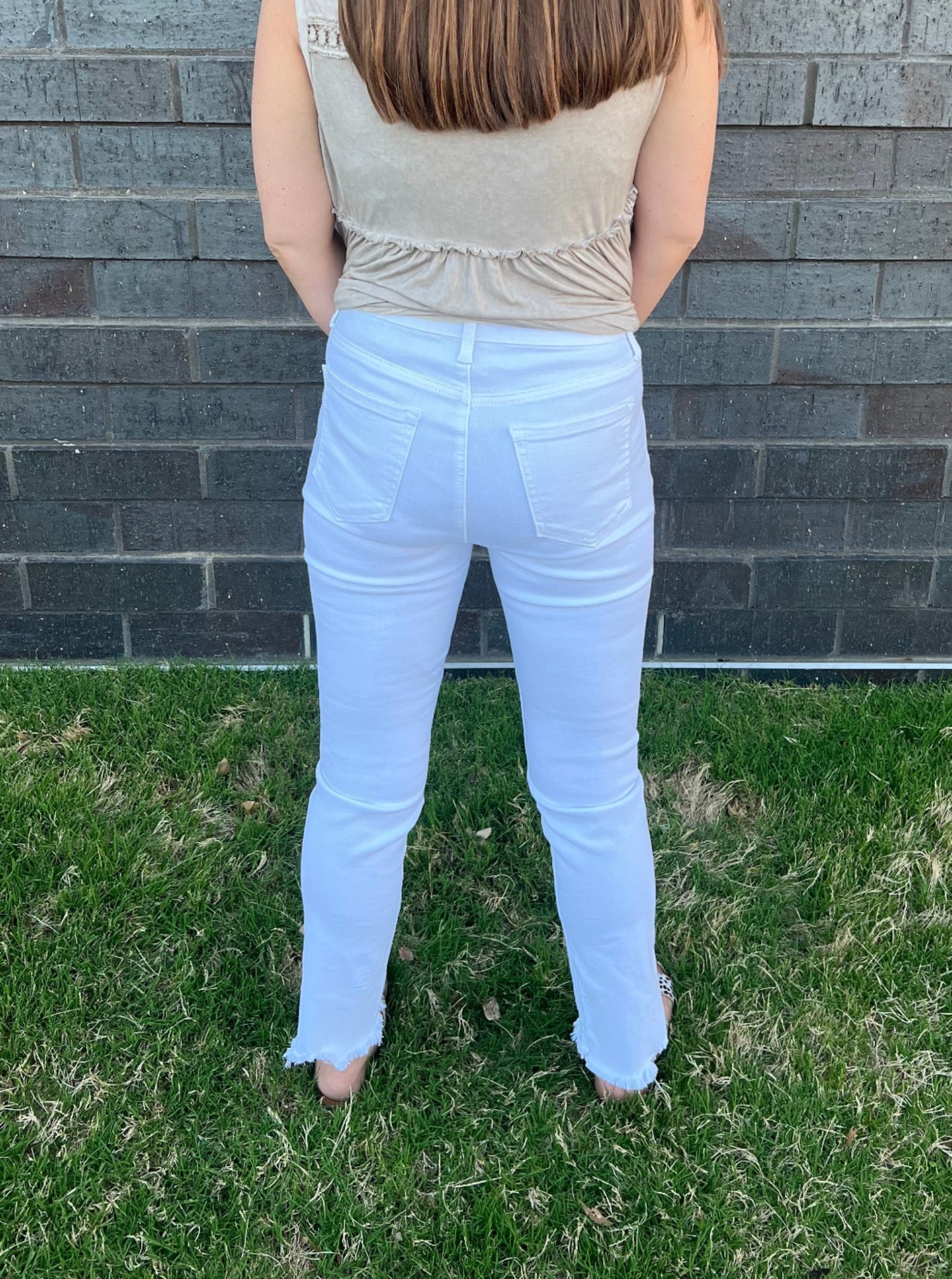 Madison Straight Leg White Jeans