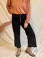 Lisa High Wasted Cropped Black Wide Leg Jeans